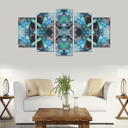 Turquoise Jewel Fractual Canvas Print Sets A (No Frame)