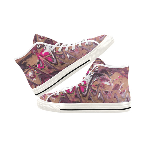 Abstract Acryl Painting plum brown pink Vancouver H Women's Canvas Shoes (1013-1)