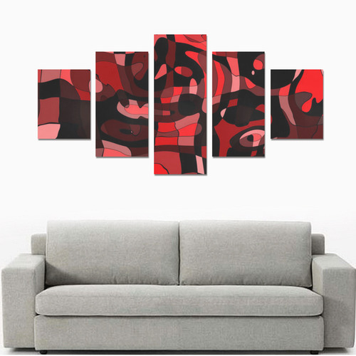 red abstrac2t Canvas Print Sets B (No Frame)