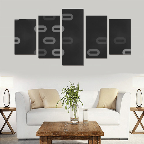 black grey pattern Canvas Print Sets C (No Frame)