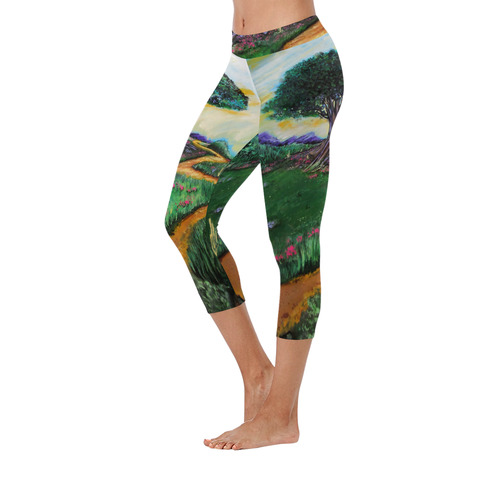 Tree Of Imagination Women's Low Rise Capri Leggings (Invisible Stitch) (Model L08)