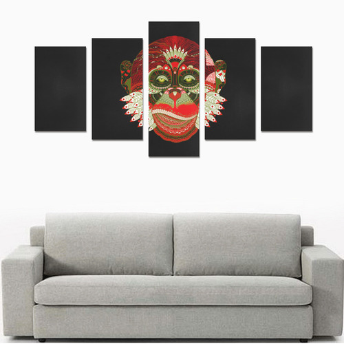 Monkey Sugar Skull Canvas Print Sets C (No Frame)