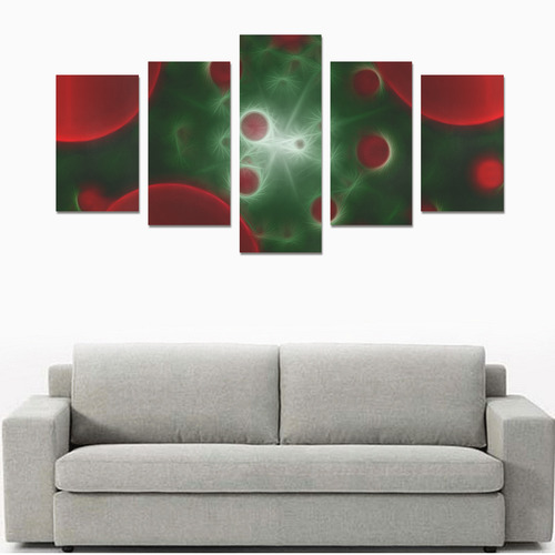 Big and small red dots Canvas Print Sets C (No Frame)