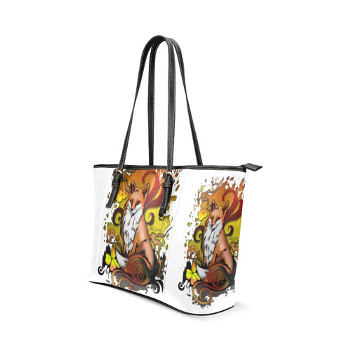 Outdoor Fox Leather Tote Bag/Large (Model 1640)