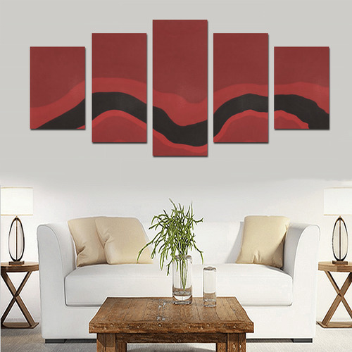 red and black 2 Canvas Print Sets D (No Frame)