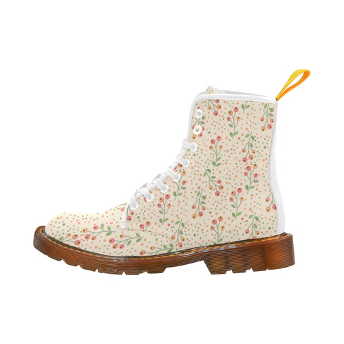 Cute Vintage Floral Wallpaper Pattern Martin Boots For Women Model 1203H