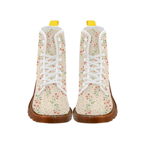 Cute Vintage Floral Wallpaper Pattern Martin Boots For Women Model 1203H