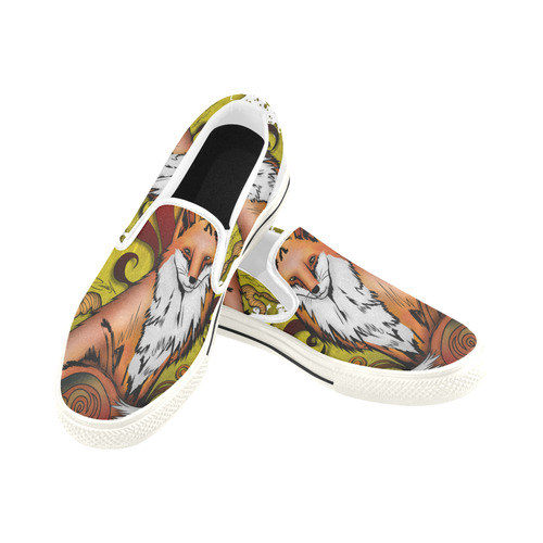 Outdoor Fox Slip-on Canvas Shoes for Kid (Model 019)