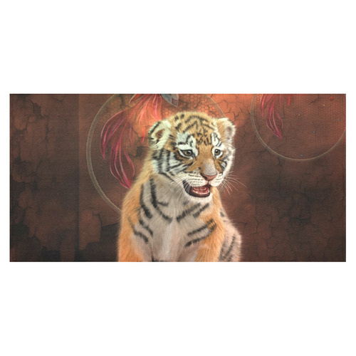 Cute little tiger Cotton Linen Tablecloth 60"x120"
