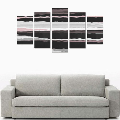 vintage pink black gray11 Canvas Print Sets A (No Frame)