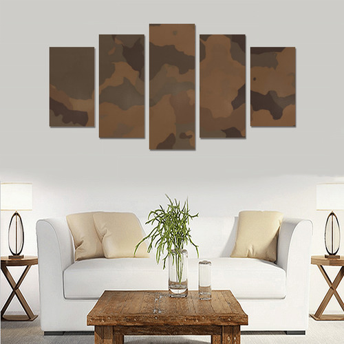 Camo Brown Canvas Print Sets A (No Frame)