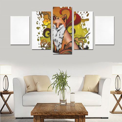 Outdoor Fox Canvas Print Sets D (No Frame)