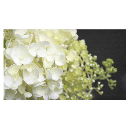 White Hydrangea Floral Nature Art Cotton Linen Tablecloth 60"x 104"