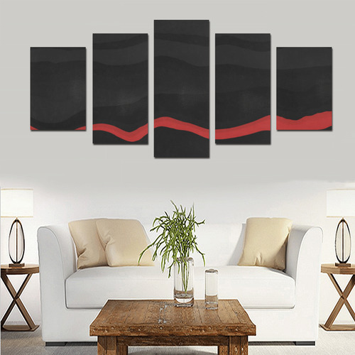 red and black Canvas Print Sets D (No Frame)