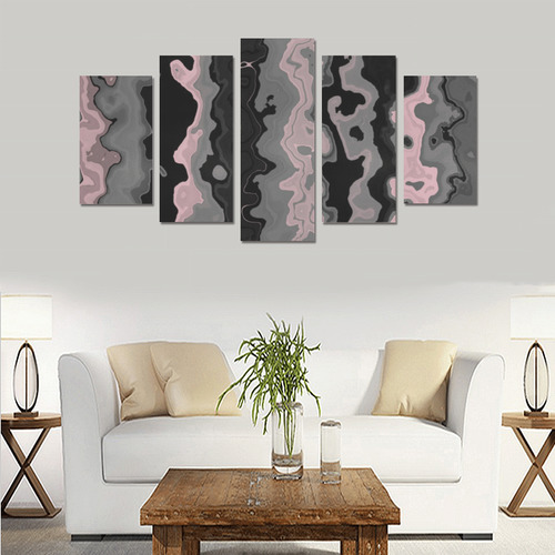 vintage pink black gray2f3nff1 Canvas Print Sets A (No Frame)