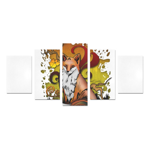 Outdoor Fox Canvas Print Sets D (No Frame)