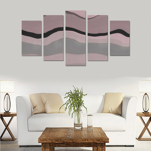 vintage pink black gray2f3 Canvas Print Sets A (No Frame)