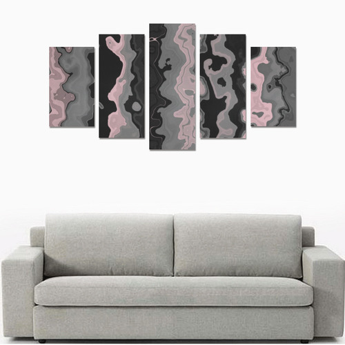 vintage pink black gray2f3nff1 Canvas Print Sets A (No Frame)