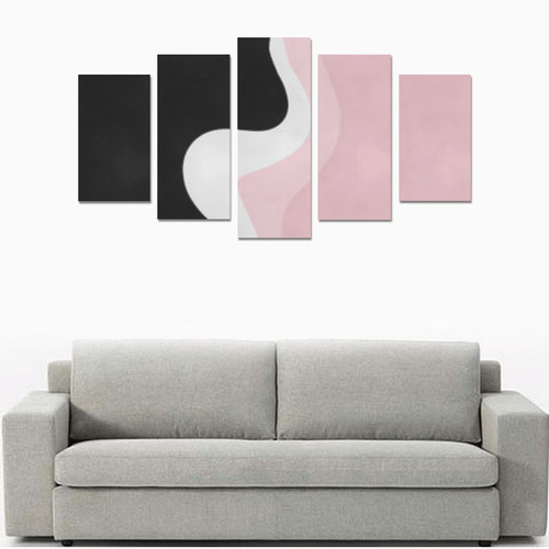 vintage pink black8 Canvas Print Sets A (No Frame)