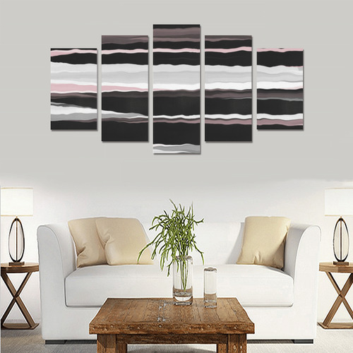 vintage pink black gray11 Canvas Print Sets A (No Frame)