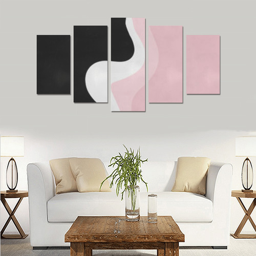 vintage pink black8 Canvas Print Sets A (No Frame)