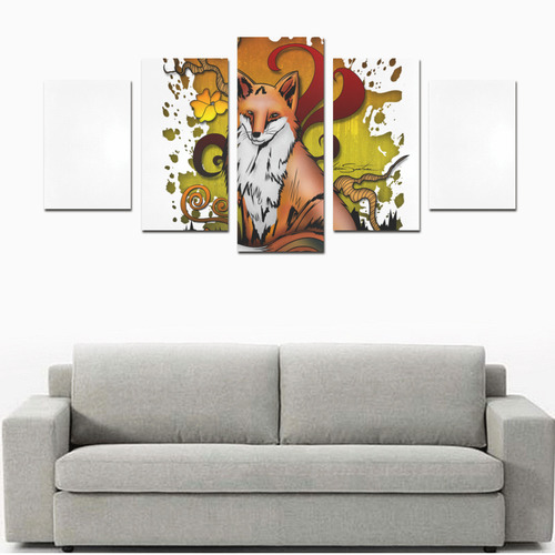 Outdoor Fox Canvas Print Sets D (No Frame)