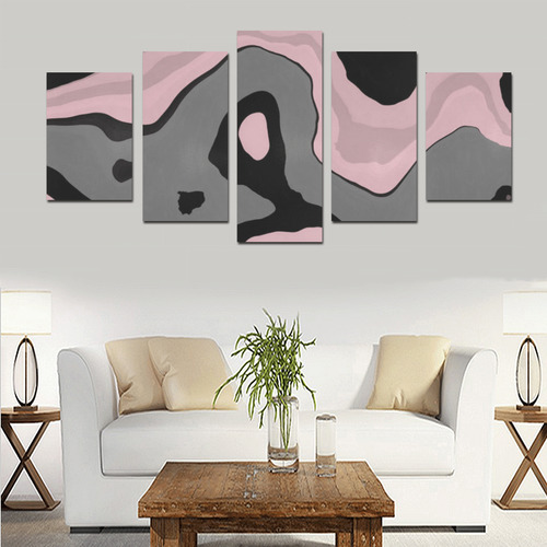 vintage pink black gray Canvas Print Sets D (No Frame)