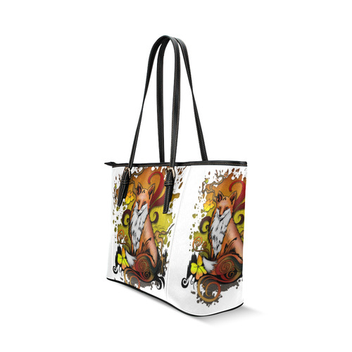 Outdoor Fox Leather Tote Bag/Large (Model 1640)