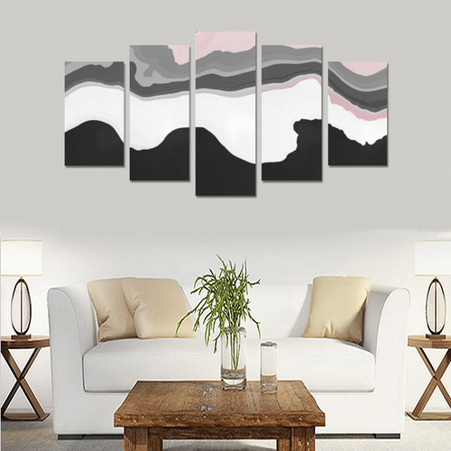 vintage pink black gray 12 Canvas Print Sets A (No Frame)