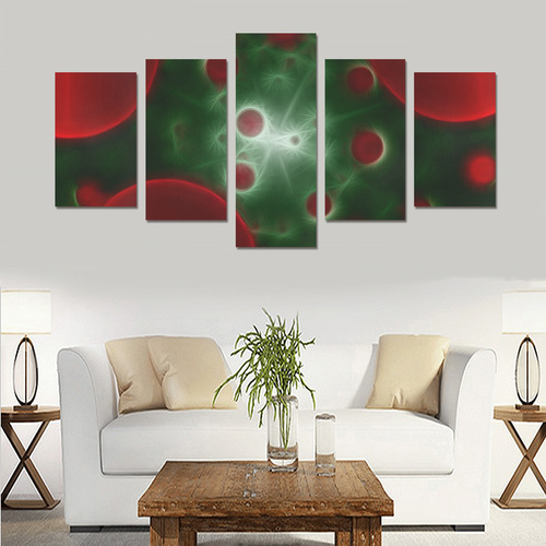 Big and small red dots Canvas Print Sets C (No Frame)