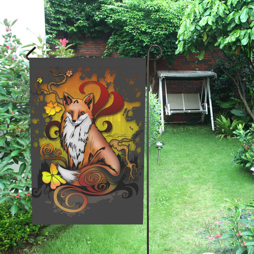 Outdoor Fox Garden Flag 12‘’x18‘’（Without Flagpole）