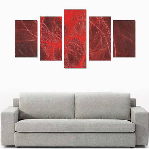 Red Fractal looks like Blood and Flesh Canvas Print Sets C (No Frame)