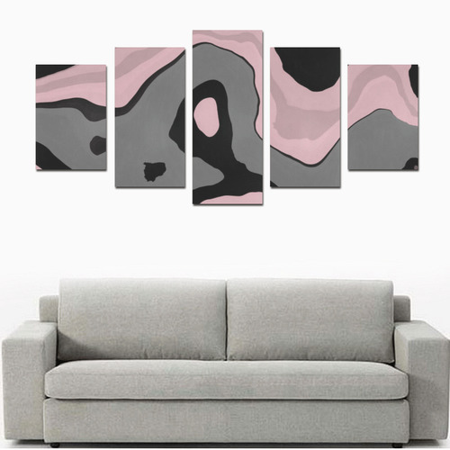 vintage pink black gray Canvas Print Sets D (No Frame)
