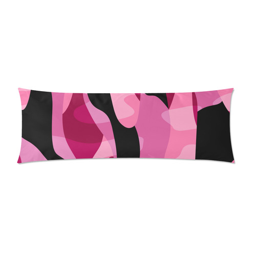 pink and black camo abstract Custom Zippered Pillow Case 21"x60"(Two Sides)