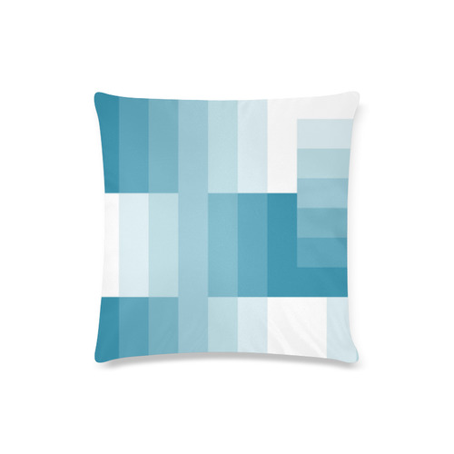 blue and white gradient Custom Zippered Pillow Case 16"x16"(Twin Sides)