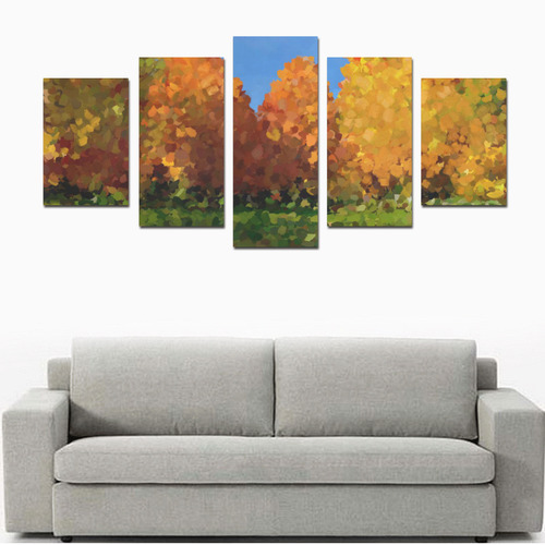 Park, oil painting, landscape Canvas Print Sets D (No Frame)