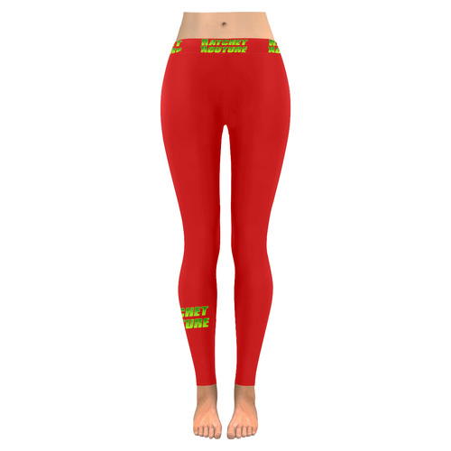 Ratchet Red leggings Women's Low Rise Leggings (Invisible Stitch) (Model L05)