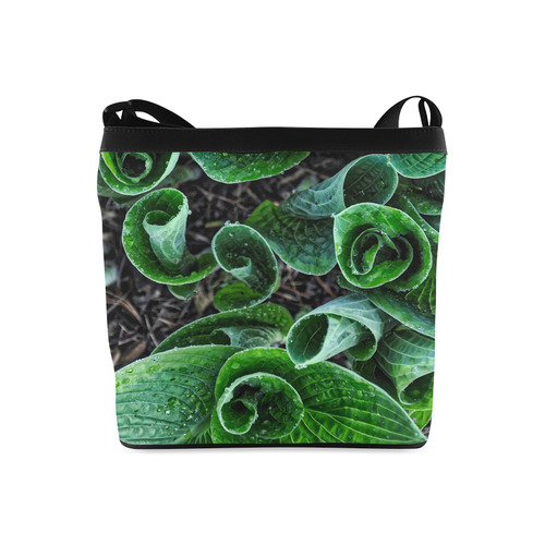 Green Leaves Floral Nature Pattern Crossbody Bags (Model 1613)