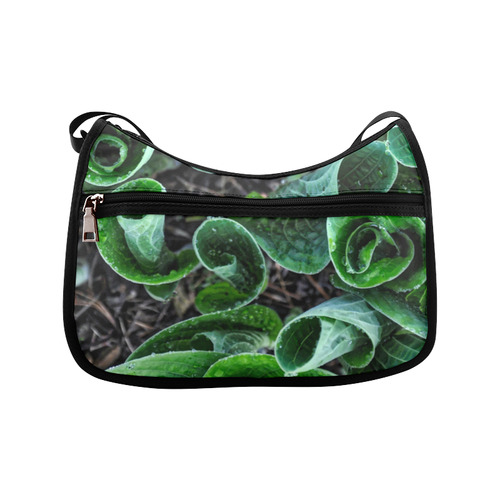 Green Leaves Floral Nature Pattern Crossbody Bags (Model 1616)