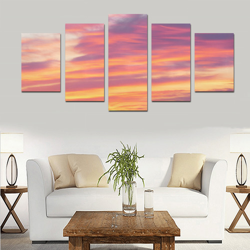 Fire in the sky photo Canvas Print Sets D (No Frame)