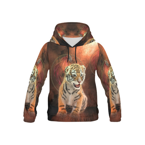 Cute little tiger All Over Print Hoodie for Kid (USA Size) (Model H13)