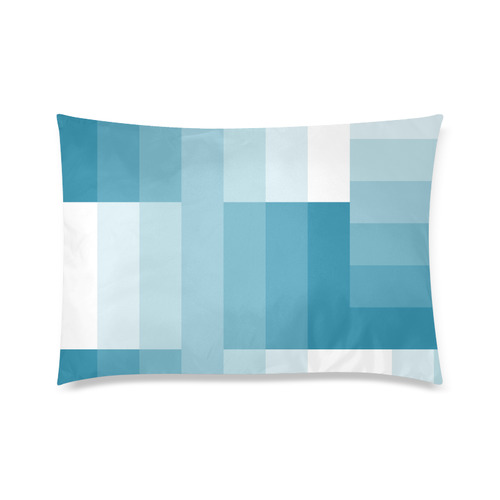 blue and white gradient Custom Zippered Pillow Case 20"x30" (one side)