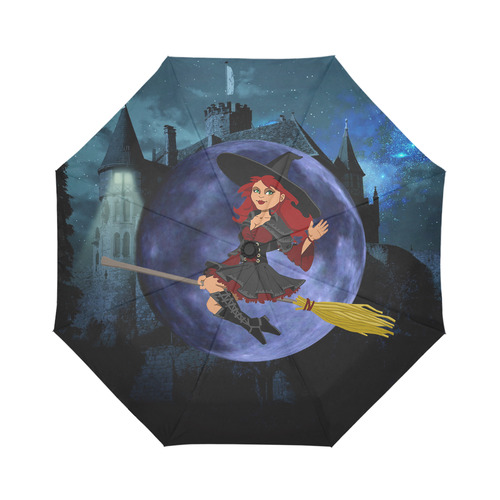 Witch and Blue Moon Auto-Foldable Umbrella (Model U04)