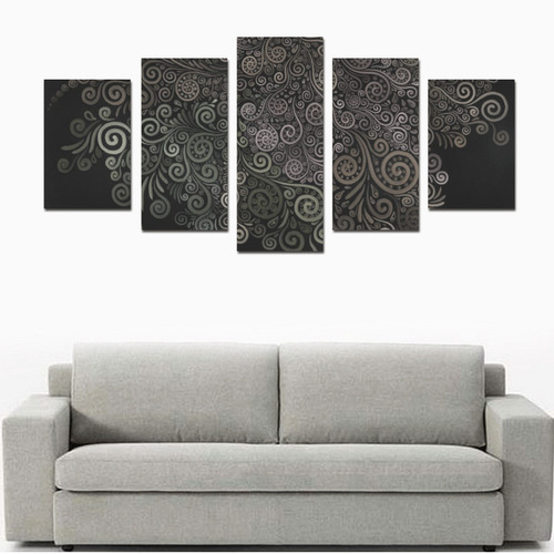 3D Psychedelic soft color Rose Canvas Print Sets D (No Frame)