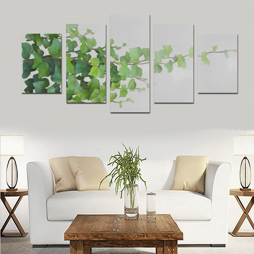 Vines, climbing plant watercolor Canvas Print Sets D (No Frame)