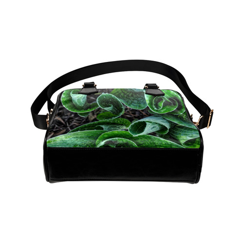 Green Leaves Floral Nature Pattern Shoulder Handbag (Model 1634)