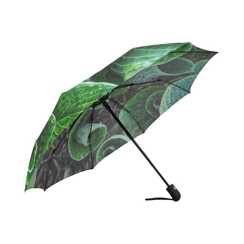 Green Leaves Floral Nature Pattern Auto-Foldable Umbrella (Model U04)