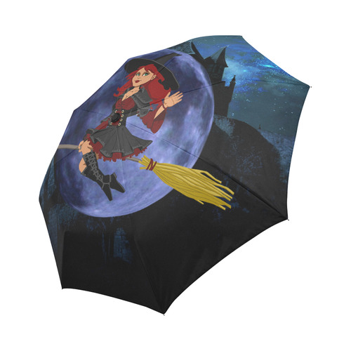 Witch and Blue Moon Auto-Foldable Umbrella (Model U04)