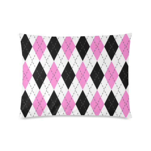 pink white black and gray argyle Custom Picture Pillow Case 20"x26" (one side)