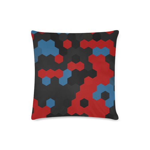 black blue and red Custom Zippered Pillow Case 16"x16"(Twin Sides)